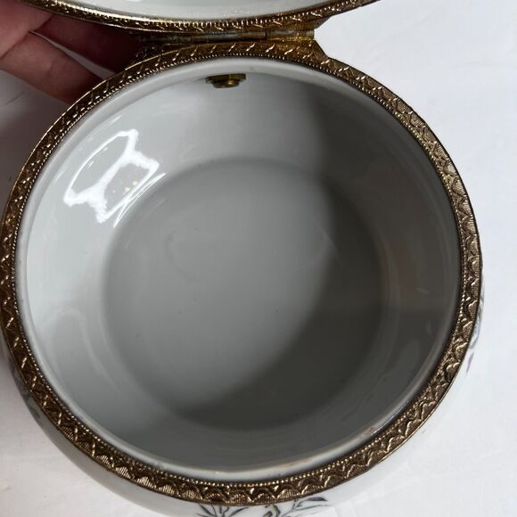 VTG Porcelain Silent Butler Crumb Ashes Collector Hinged Lid Andrea By Sadek - Picture 10 of 16